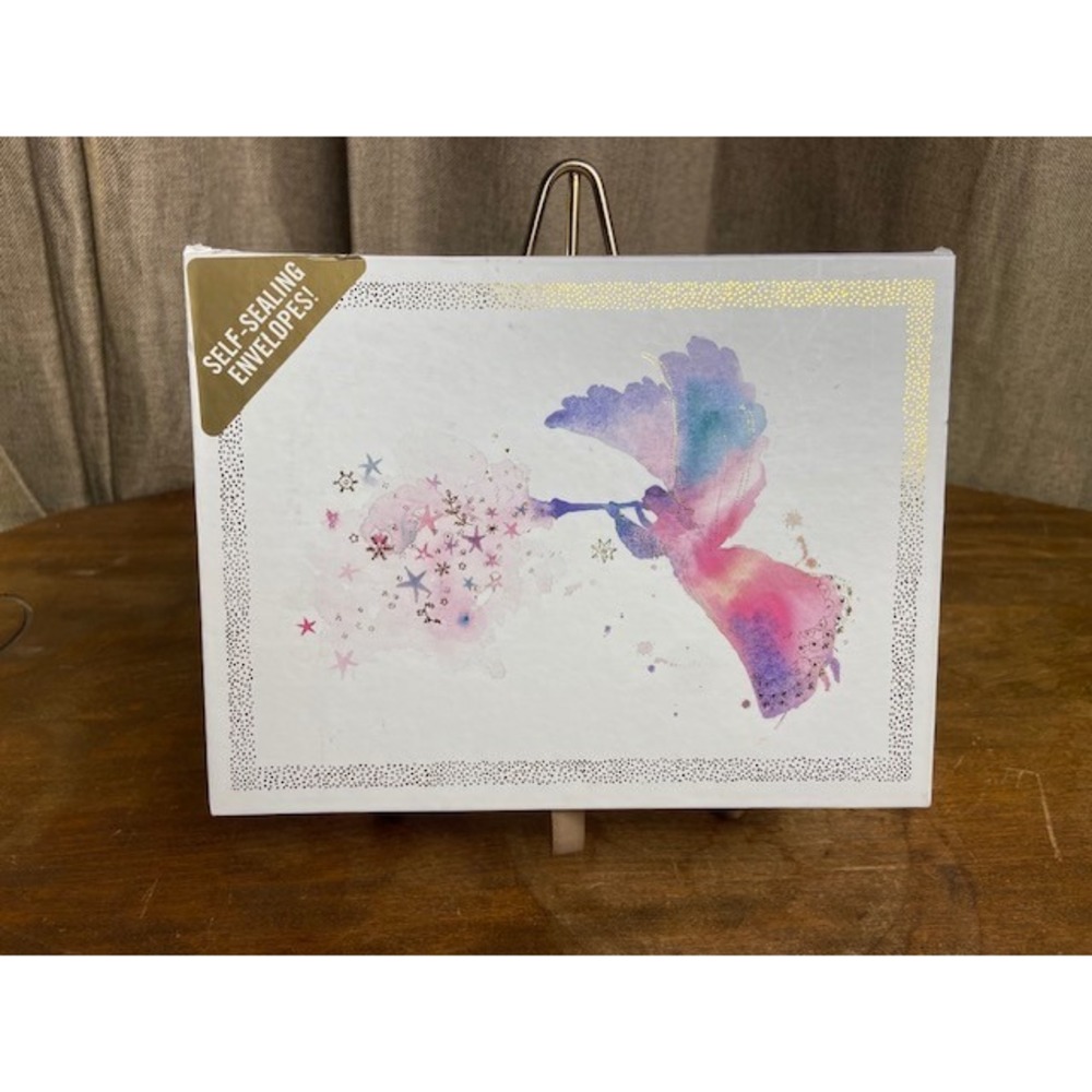Peter Pauper Press Christmas Cards Angel Watercolor Gold Foil Boxed Set 16ct